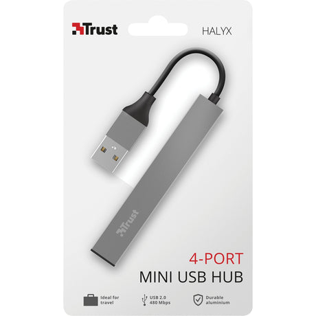 Trust Halyx Aluminium 4-Port Mini-USB-Hub USB-Hub (Aluminium)