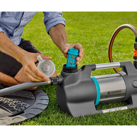 Gardena Bewässerungspumpe 6300 Silentcomfort (dunkelgrauer Edelstahl, 1050 Watt | Bluetooth)