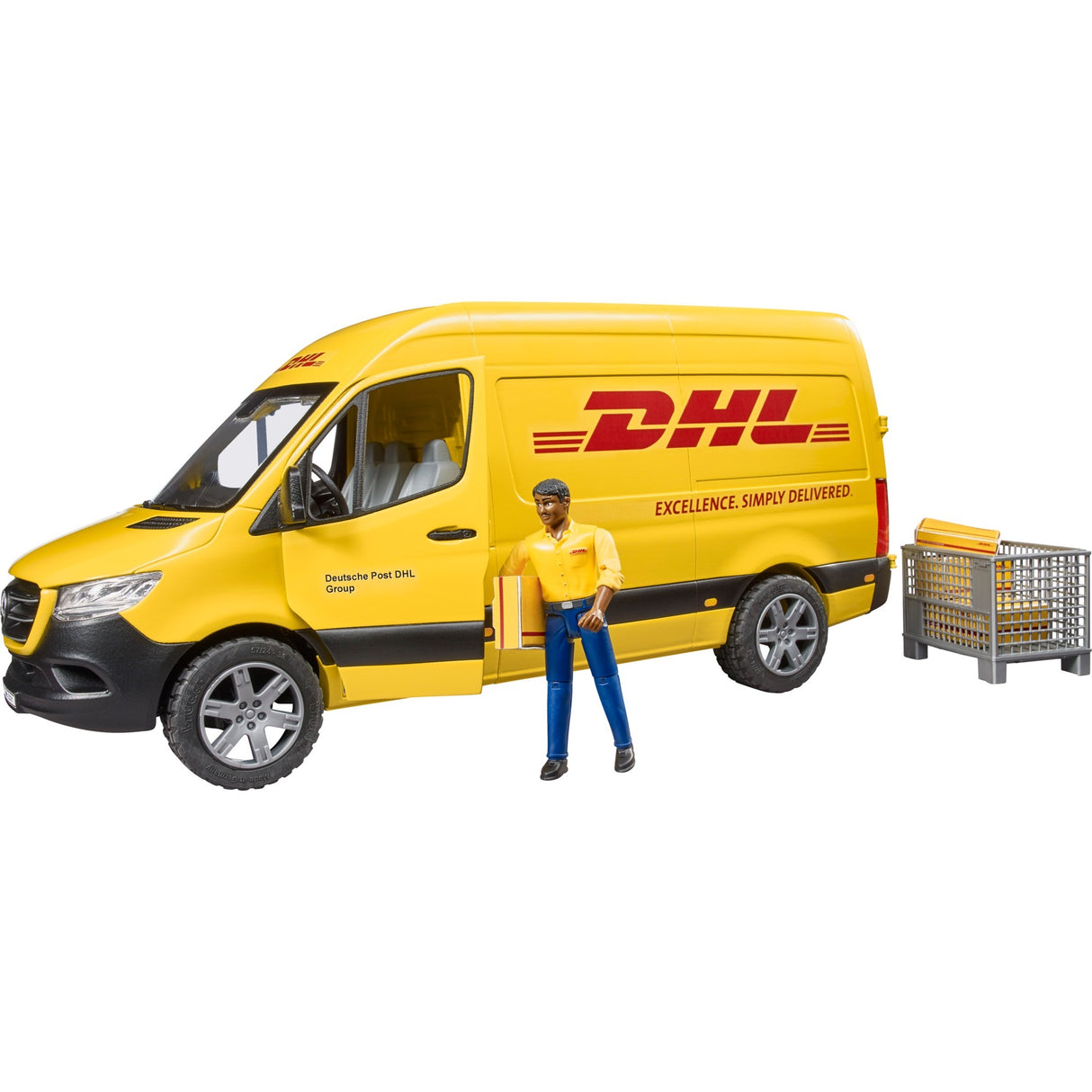 BRUDER MB Sprinter DHL mit dem Regisseur