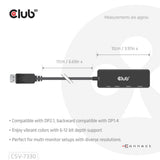 Club 3D Display Port zu Triple HDMI 8K60Hz Hub (Schwarz)