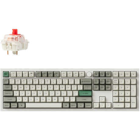 Keychron Q6 Max-P1 RGB mechanische Tastatur (weiß, US-Layout (QWERTY), Gateron Jupiter Red, 100 %, RGB-LEDs, KSA Double-Shot PBT, Hot-Swap, Knopf, 2,4 GHz | Bluetooth 5.1 | USB-C)