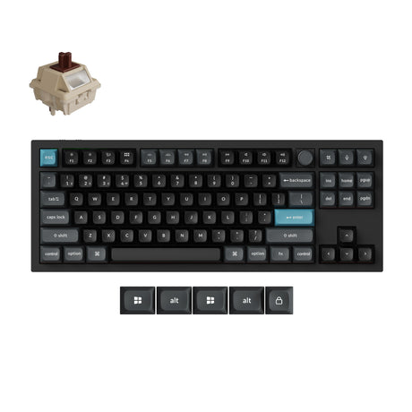 Keychron Q3 Ultra-M3 8K kabellose, benutzerdefinierte mechanische Tastatur (Schwarz, US-Layout (QWERTY), Seidenpombraun, 80 % (TKL), RGB, Hot-Swap, 8K, 2,4 GHz | Bluetooth 5.2 | USB-C)