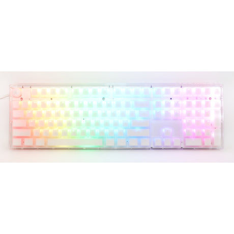 Ducky One 3 Aura White RGB mechanische Tastatur (weiß, US-Layout (QWERTY), Cherry MX Red, 100 %, ABS Double Shot, Hot Swap)