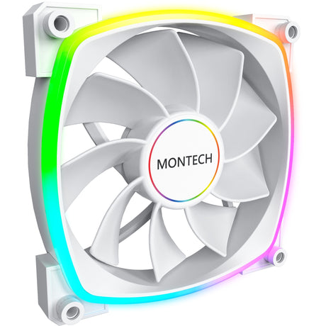 Montech RX140 PWM RGB-Gehäuselüfter (weiß, 140 x 25 x 140 mm, 3-Pin-Argb)