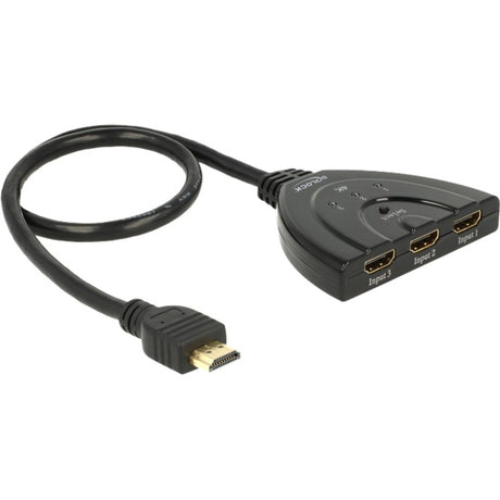 Delock 3 x HDMI Eingang > 1 x HDMI Ausgang HDMI Switch (schwarz, 50 Zentimeter, 4k)
