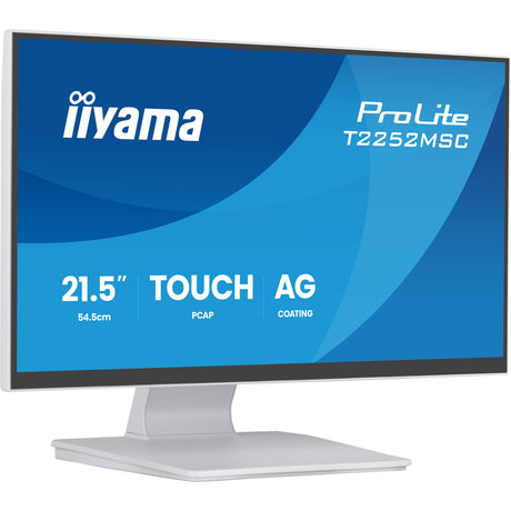 Iiyama Prolite T2252MSC-W2AG 21,5 Zoll Touchscreen-Monitor (weiß (matt), 100 Hz, HDMI, Display-Anschluss, USB 3.2 Gen 1, Audio, Touchscreen)
