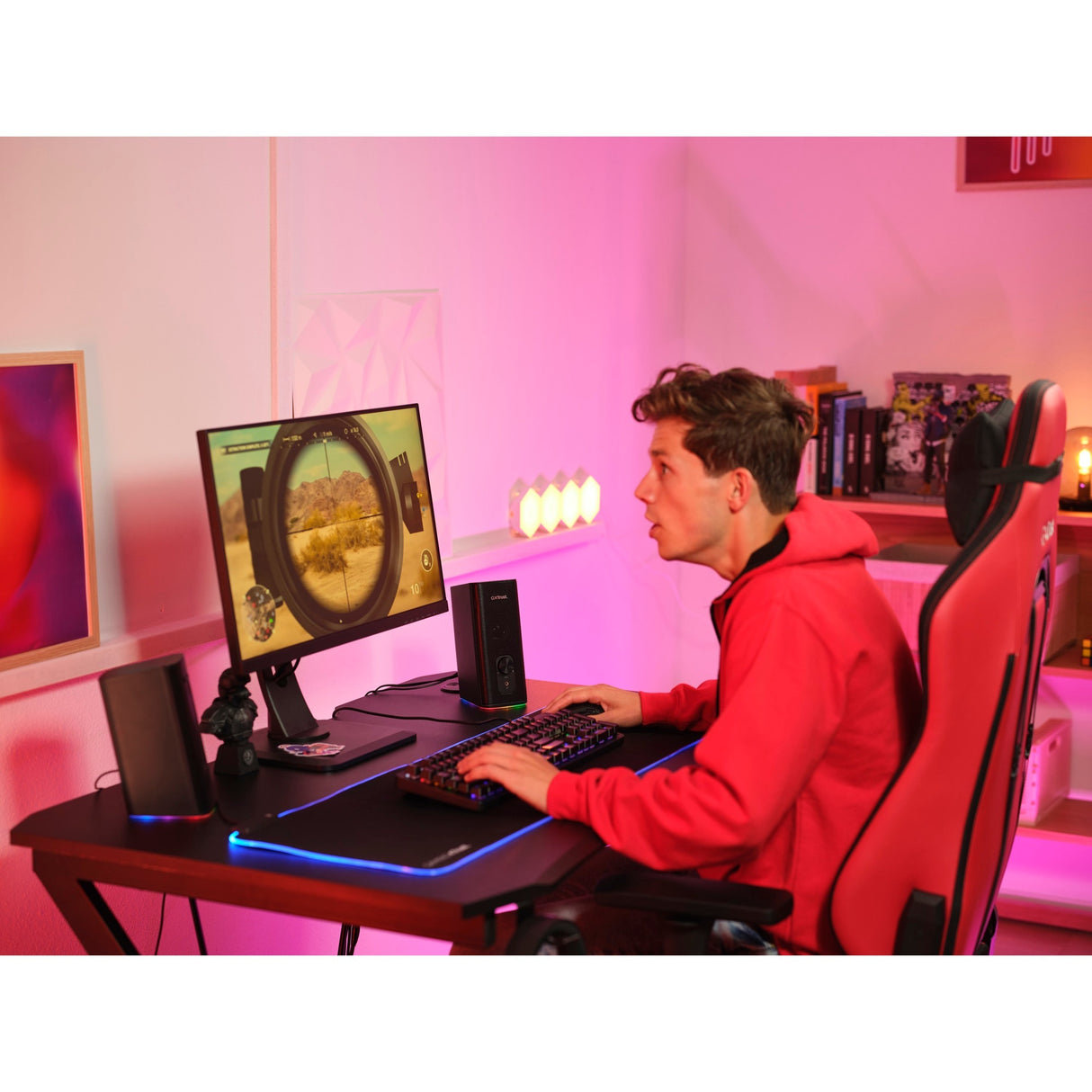 Trust GXT 612 Cetic PC-Lautsprecher (Schwarz, Bluetooth, RGB)