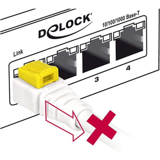 Delock Netzwerkkabel RJ-45 Secure mit Cat.6a (weiß, 85335, 5 Meter)