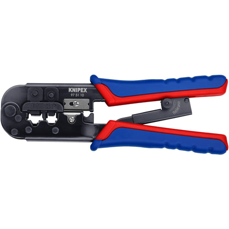 Knipex Crimpzange 97 51 10 sb (blau rot, RJ-11 12 und RJ-45 Stecker)