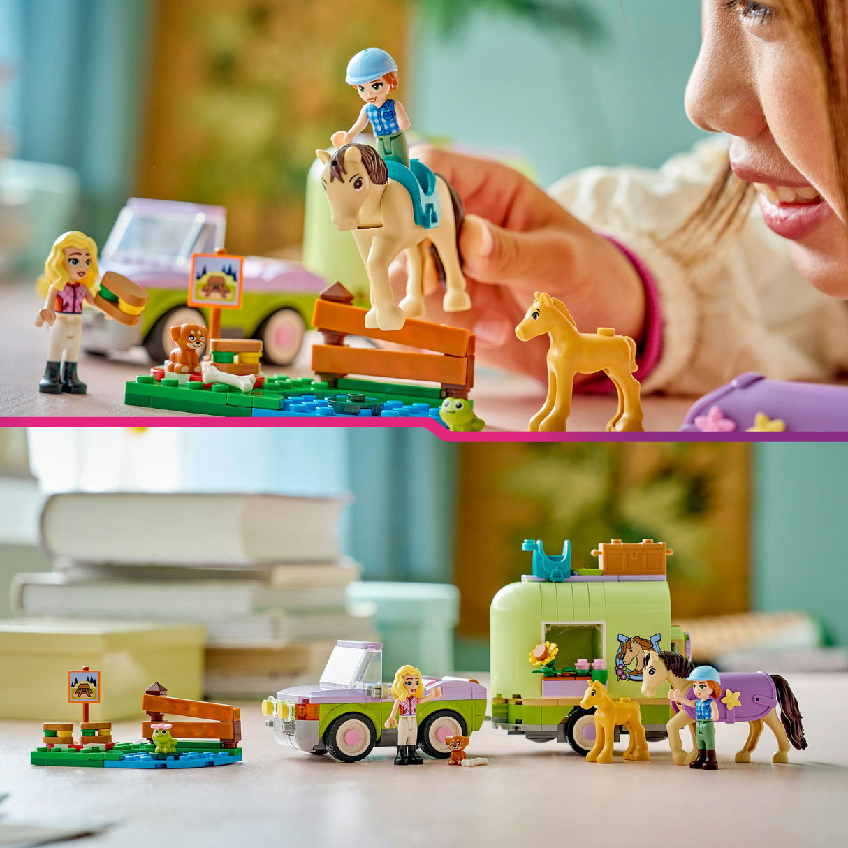 Lego Friends 42695 Anhänger mit Pferd und Fohlen