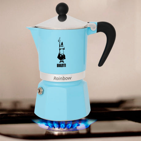 Bialetti Rainbow Espressomaschine (hellblau, 6 Tassen)