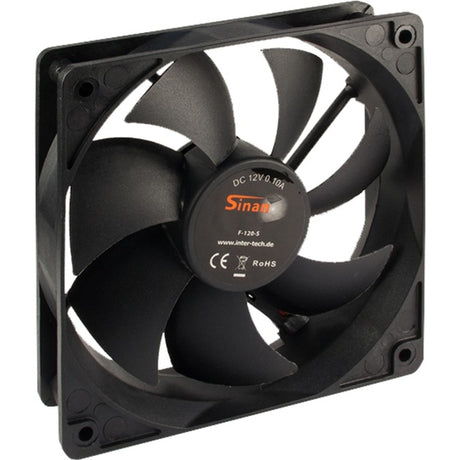 Inter-tech f-120-s 120x120x25 mm Gehäuselüfter (schwarz, 120 x 120 x 25 mm)