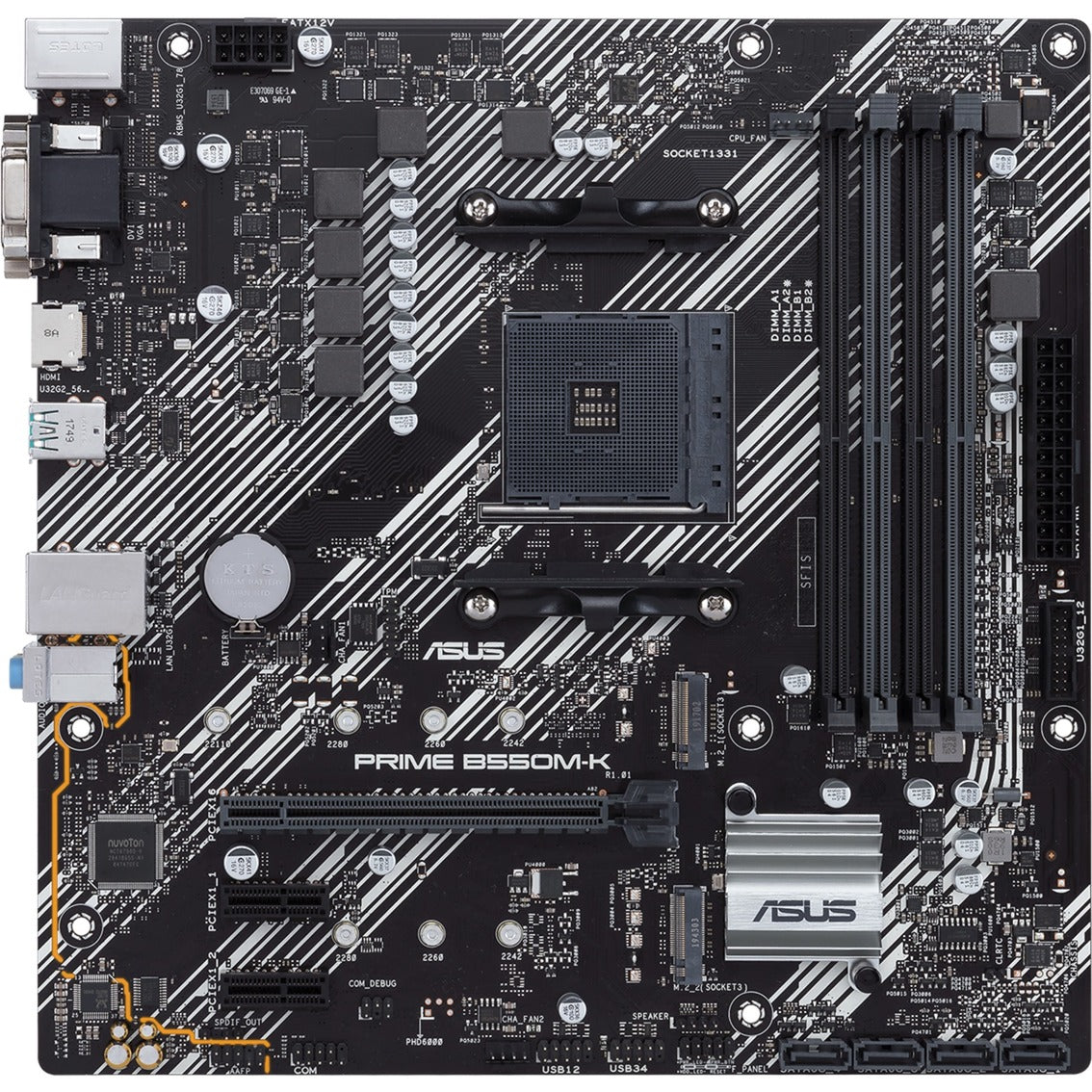 Asus Prime B550M-K Sockel AM4 Mainboard (schwarz und weiß, RAID, GB-LAN, Sound, µATX)