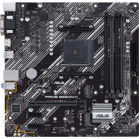 Asus Prime B550M-K Sockel AM4 Mainboard (schwarz und weiß, RAID, GB-LAN, Sound, µATX)