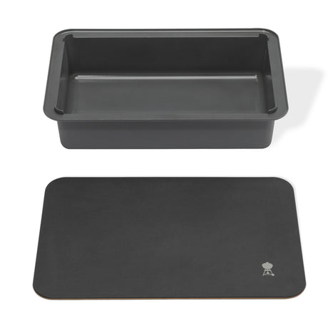 Weber Works Schneidebrett und Aufbewahrungsbox (graubraun, zum Platzieren im Works-Beistelltisch)