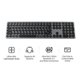Keychron b5 pro-k1 toetsenbord (grijs, us lay-out (qwerty), scissor switches, 100%, abs keycaps, 2.4 ghz bluetooth usb)