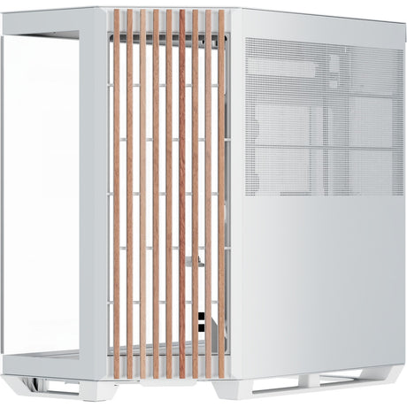 Apnx v1-w-wt-v1 Midi-Tower-Gehäuse (weiße Holzfarbe | 2x USB-A | 1x USB-C | Fenster)