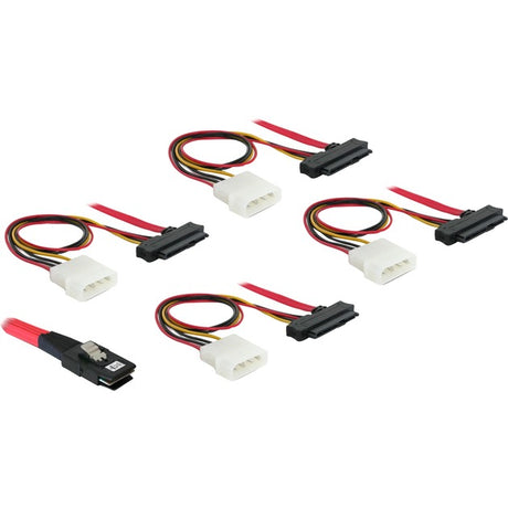 Delock Mini SAS 36 Pin > 4x SAS 29 Pin Adapter (rot, 0,5 Meter)