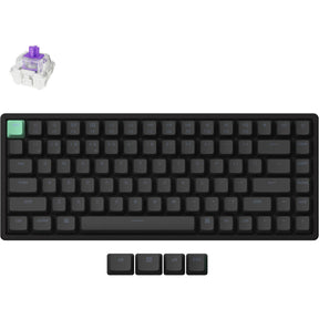 Keychron K2 HE-J1 Standardversion RGB mechanische Tastatur (schwarz, US-Layout (QWERTY), Gateron Double-Rail Magnetic Nebula, 75 %, RGB, OSA Double-Shot PBT, Hot Swap, 2,4 GHz | Bluetooth 5.2 | USB-C)