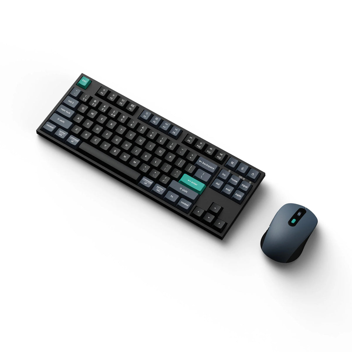 Keychron B33-Tastatur und BM25-Maus, kabelloses Kombi-Desktop-Set (schwarz, US-Layout (QWERTY), Scherenschalter, 80 % (TKL), ABS, USB-C | 2,4 GHz | Bluetooth, 400–2400 dpi)