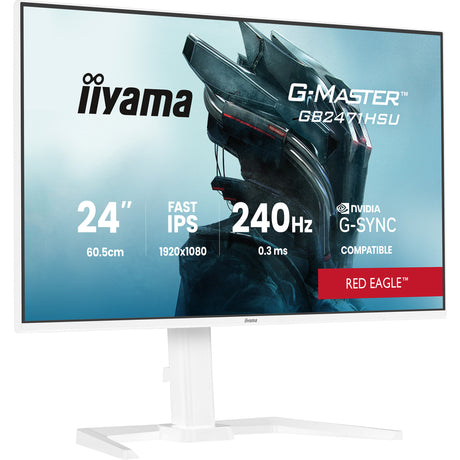 Iiyama G-Master Red Eagle GB2471HSU-W1 23,8 Gaming-Monitor (weiß (matt), 2x HDMI, Display-Port, USB-A, USB-C, 240 Hz)
