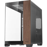 Antec C8 Curve Wood Midi-Tower-Gehäuse (schwarze Holzfarbe | 2x USB-A | 1x USB-C | gehärtetes Glas)