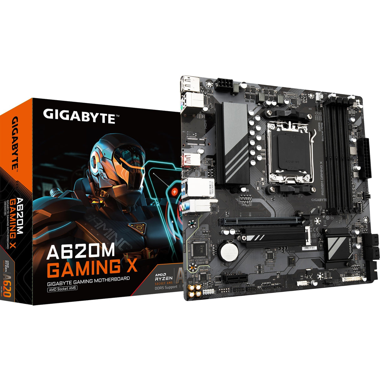 Gigabyte A620M Gaming X (Rev. 1.0) Sockel AM5 Motherboard (Schwarzgrau, Raid, GB-LAN, Sound, µatx)
