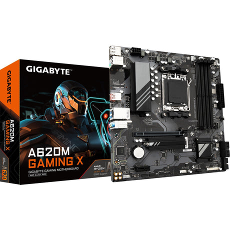 Gigabyte A620M Gaming X (Rev. 1.0) Sockel AM5 Motherboard (Schwarzgrau, Raid, GB-LAN, Sound, µatx)