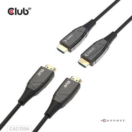 Club 3D HDMI-Hybrid-AOC-Kabel 8K60Hz 4K120Hz, 100 m Kabel (schwarz)