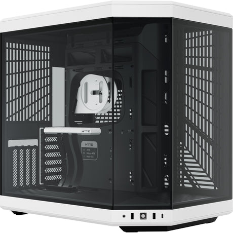 Hyte y70 Midi-Tower-Gehäuse (schwarz und weiß | 2x USB-A | 1x USB-C | gehärtetes Glas)