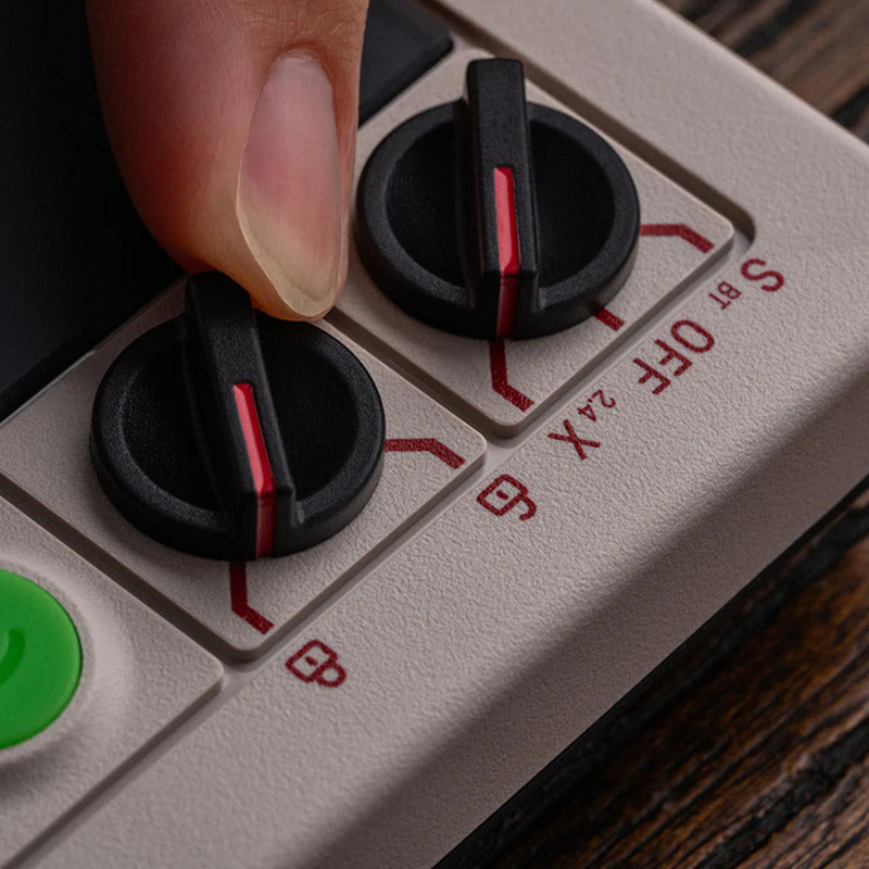8bitdo arcade controller (grijs rood, 2.4 ghz bluetooth usb, nintendo switch 1 + 2, pc)