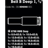 Wera Belt B Deep 1 Steckschlüsselsatz, mit 3 8 -Antrieb, 9-teiliger Steckschlüssel (schwarz)