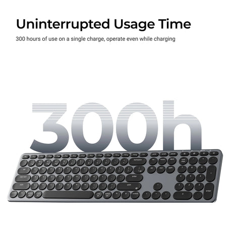 Keychron b5 pro-k1 Tastatur (grau, US-Layout (QWERTY), Scherenschalter, 100 %, ABS-Tastenkappen, 2,4 GHz Bluetooth USB)