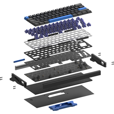 Iqunix ez60 magnetic switch gaming he keyboard (zwart, us lay-out (qwerty), gateron magnetic jade pro, 60%, rgb, double shot pbt keycaps)