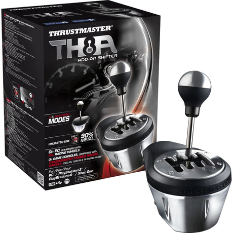 Thrustmaster TH8A Add-On Gaming Shifter (Schwarz Silber, PC, PS5, PS4, Xbox Series X|S, Xbox One)