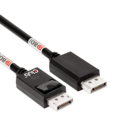 Club 3D DisplayPort 2.1 Vesa DP80 zertifiziertes Kabel Stecker-Stecker (Schwarz, 1,6 Meter, 8K 240Hz, 10K 60Hz, 80Gbit/s)