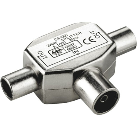 Goobay 2 x Koax-Stecker auf Koax-Buchse-Adapterkabel (Silber)