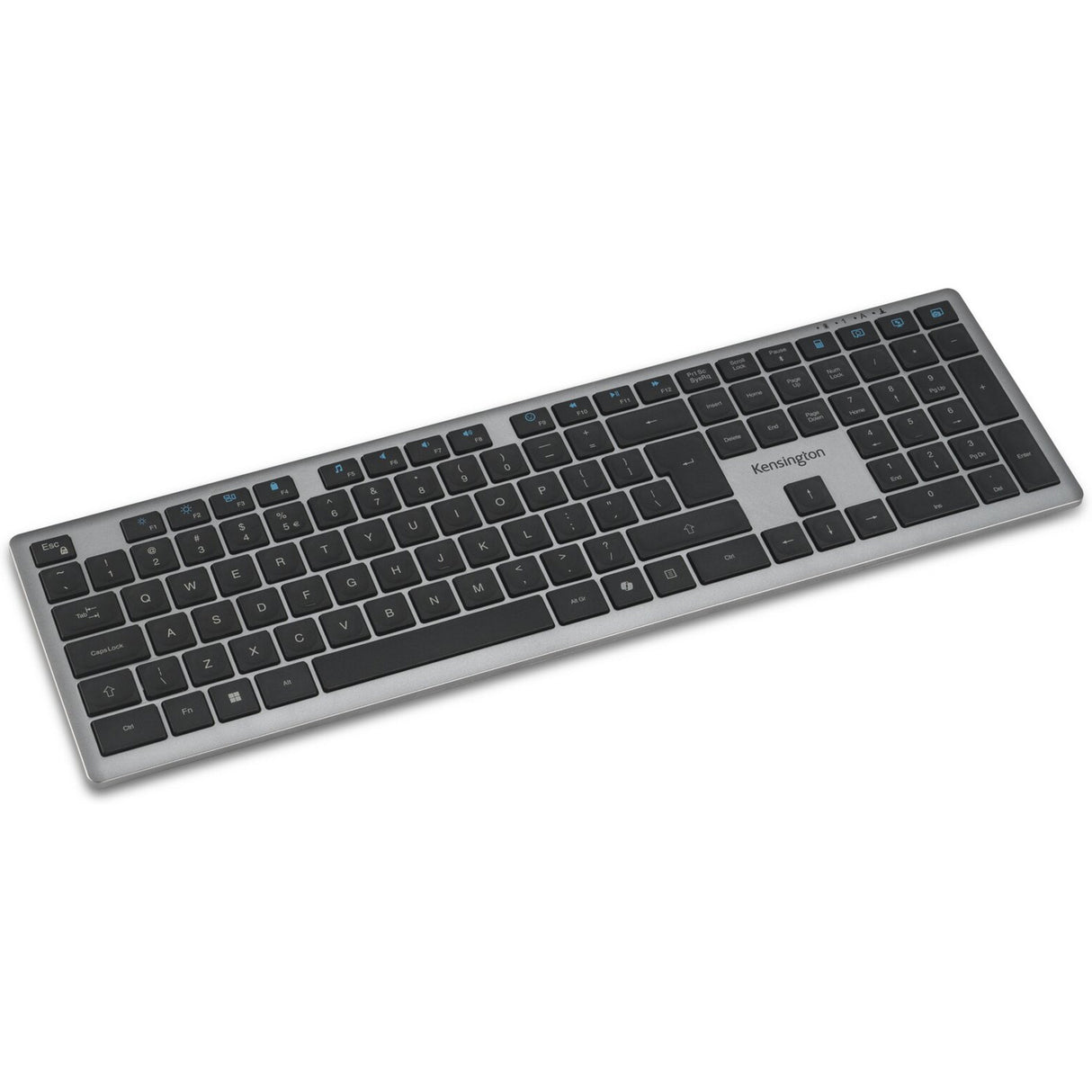 Kensington KB535 EQ wiederaufladbare Tastatur für mehrere Geräte (US-internationales Layout (QWERTY), Scherenschalter, 100 %, USB, 2,4 GHz, Bluetooth 5.4)
