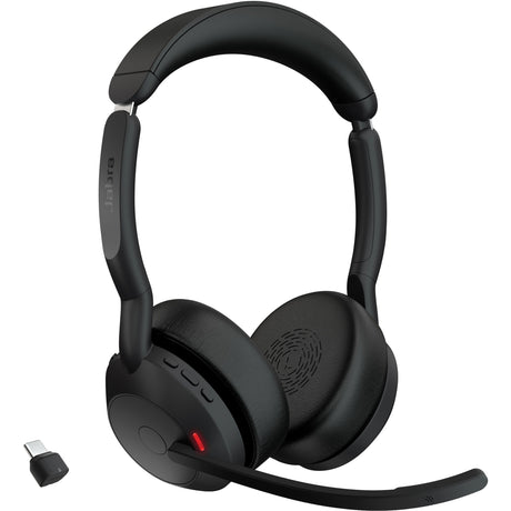 Jabra Evolve2 55 – Link390c MS Stereo mit Ladestation, On-Ear-Headset (schwarz, Stereo, Microsoft Teams, USB-C, Link380c)