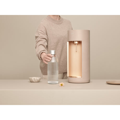 Mysoda glassy latte bruiswatertoestel (beige, excl. co2-gascilinder - met glazen fles)