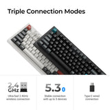 Keychron q5 ultra-m3 8k wireless custom mechanical keyboard (wit, us lay-out (qwerty), silk pom red, 96%, rgb, hot swap, 8k, 2.4 ghz | bluetooth 5.2 | usb-c)