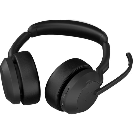 Jabra Evolve2 55 – Link390c MS Stereo mit Ladestation, On-Ear-Headset (schwarz, Stereo, Microsoft Teams, USB-C, Link380c)