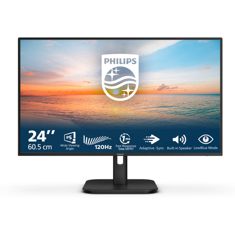 Philips 24e1n1200a 00 23.8 monitor (zwart, 1x displayport, 1x hdmi, 1x vga, 120 hz)