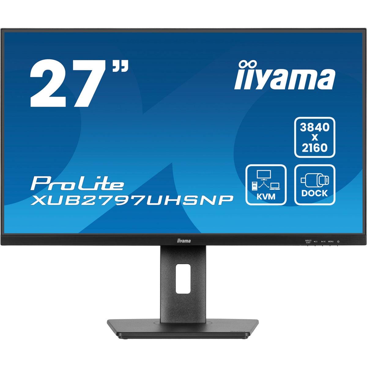 Iiyama Prolite xub2797uhsnp-b1 27 4K-UHD-Monitor (schwarz, HDMI, Display-Port, 4x USB-A, USB-C, RJ-45)