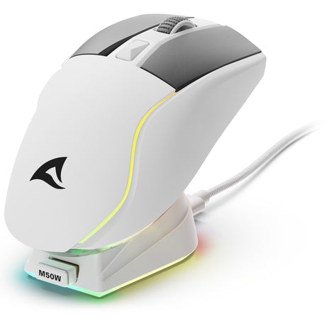 Sharkoon Skiller SGM50W Gaming-Maus (weiß, 400–6400 dpi, RGB-LEDs)