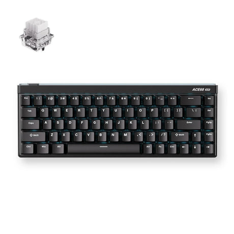 Mchose ace 68 air hall effect magnetic switch gaming keyboard (zwart, us lay-out (qwerty), mount tai gt he, 65%, rgb, hot swap, pbt keycaps, usb-c, hall effect sensor)