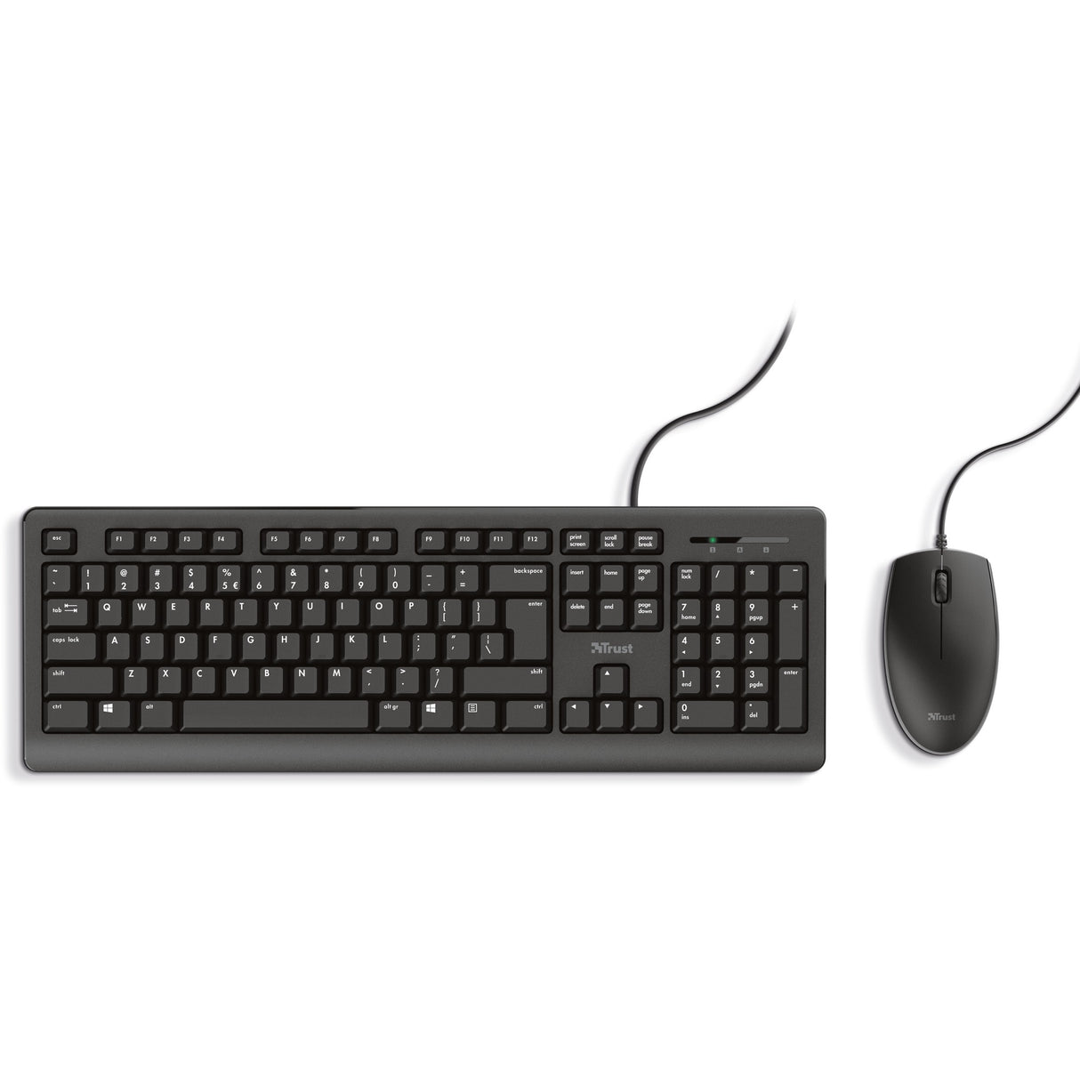 Trust Primo Tastatur-Maus-Set, Desktop-Set (schwarz, US-Layout, Membran)