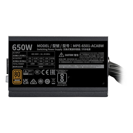 Cooler Master MWE 650 Bronze V3 650 Watt Netzteil (schwarz, 4x PCIe)
