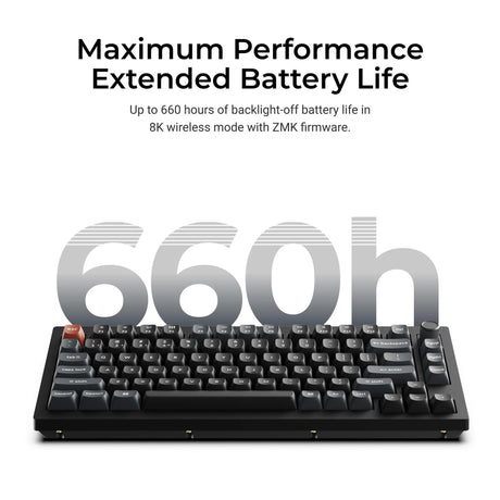 Keychron v1 Ultra 8K kabellose, benutzerdefinierte mechanische Tastatur (Schwarz, US-Layout (QWERTZ), Seidenbommelbraun, 75 %, RGB, Hot-Swap, 2,4 GHz | Bluetooth 5.3 | USB-C)