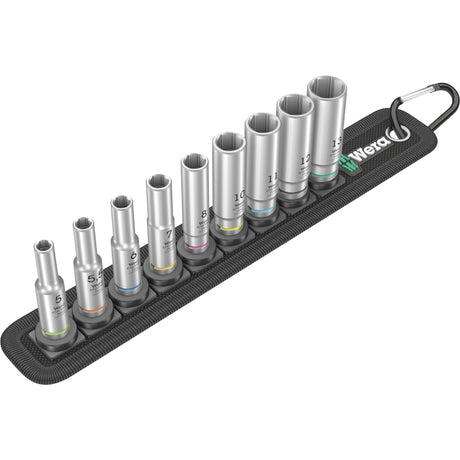 Wera Belt A Deep 1 Steckschlüsselsatz, 1 4 Steckschlüssel (schwarz, 9-teilig)